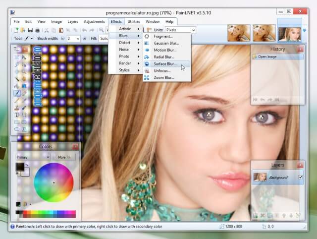 Program de modificat poze Paint.NET