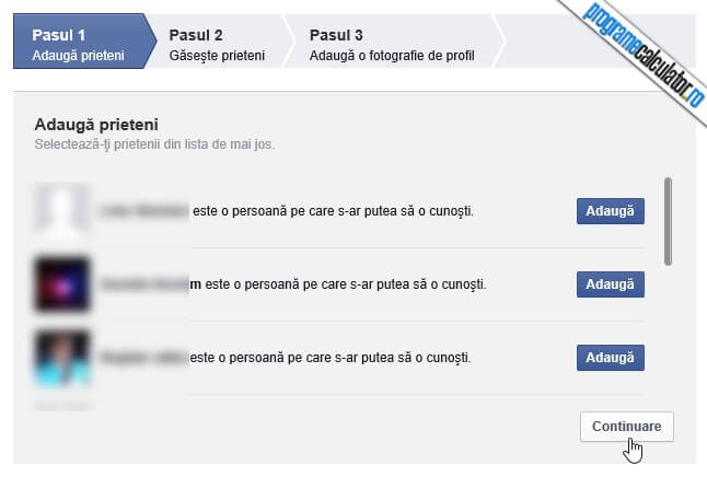 adaugare prieteni in contul de facebook