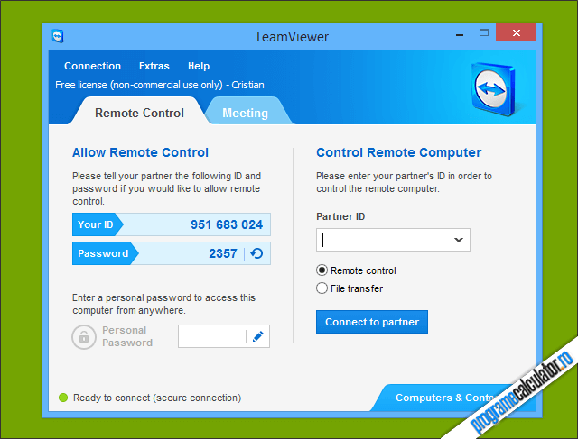 Conectează-te la alt calculator