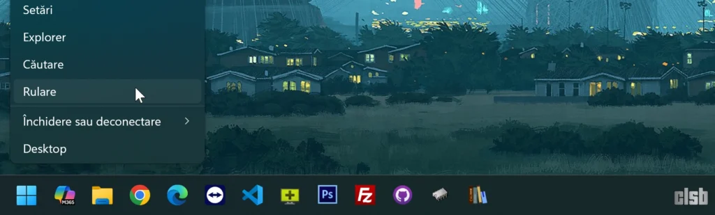 Caseta "run command"- "rulare comandă" a Windows 11