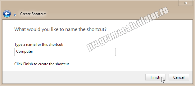 Type a name for this shortcut