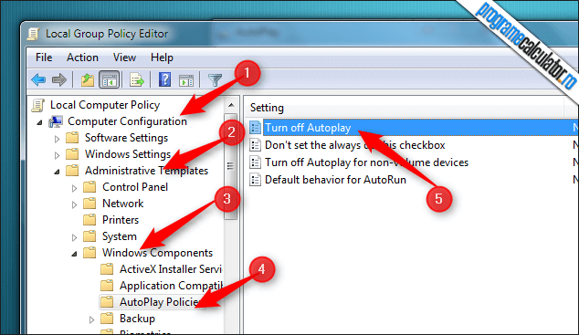 2-Dezactiveaza AutoPlay - AutoRun in Windows 7