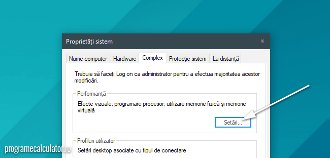 setari perfomanta windows