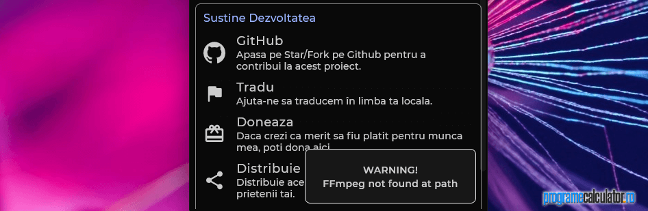 FFmpeg not found at PATH.