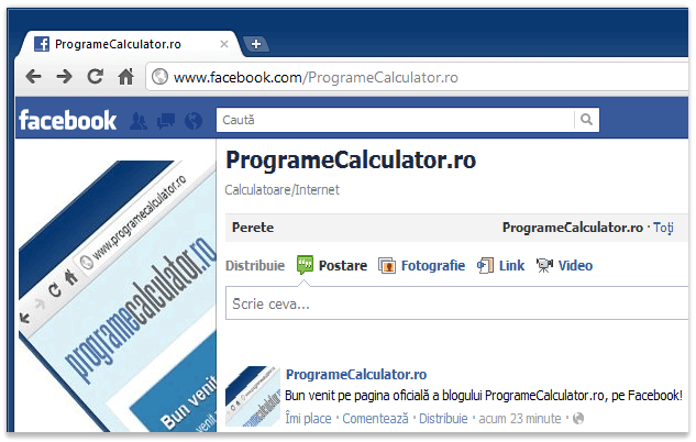 ProgrameCalculator.ro, pe Facebook