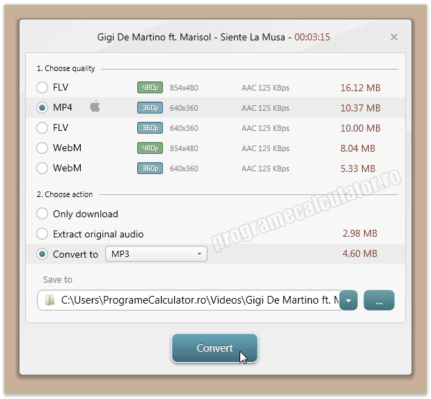 descarca mp3 de pe orice site Web inclusiv de pe YouTube