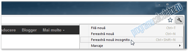 fereastra noua incognito