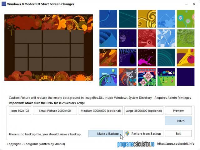 Windows 8 ModernUI Start Screen Changer