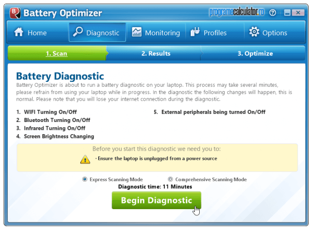 Begin Diagnostic