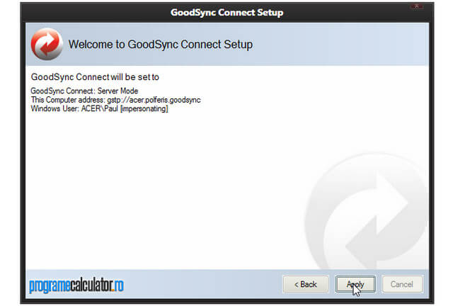 GoodSync Connect Setup