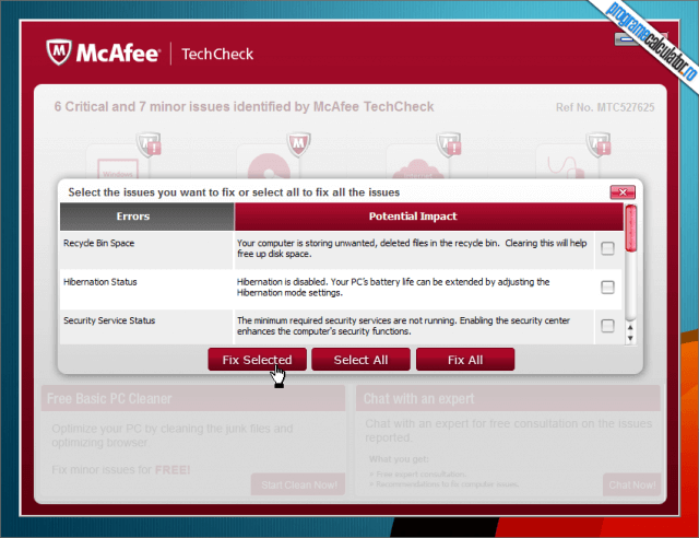 McAfee TechCheck  -pc cleaner