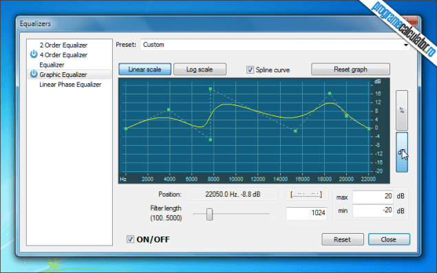 5-AV Media Player Morpher-egalizator-grafic