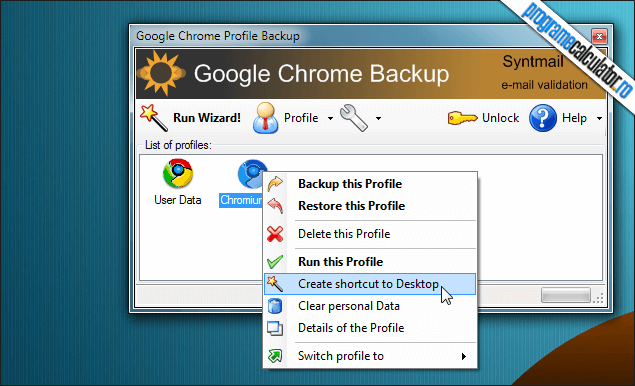3-Google Chrome Backup-optiuni-generale