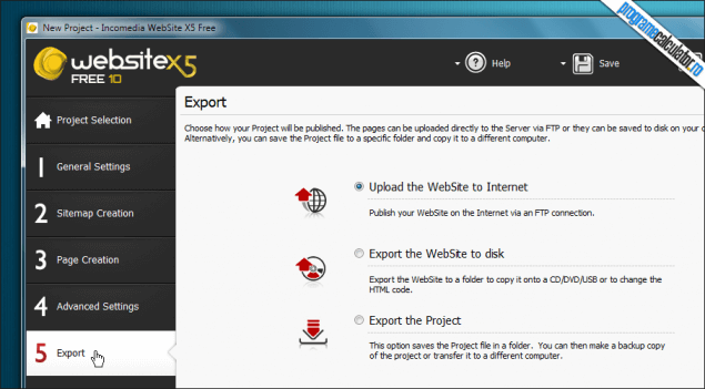 3-WebSite X5 Free-optiuni-finale