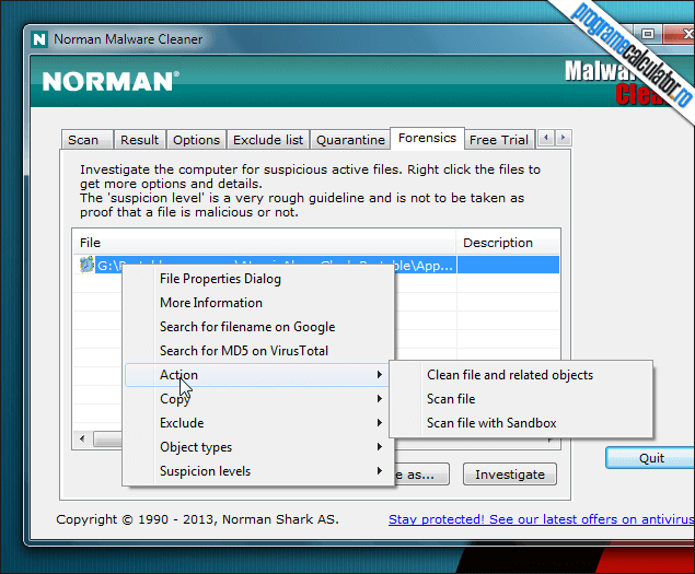 4-Norman Malware Cleaner-forensics