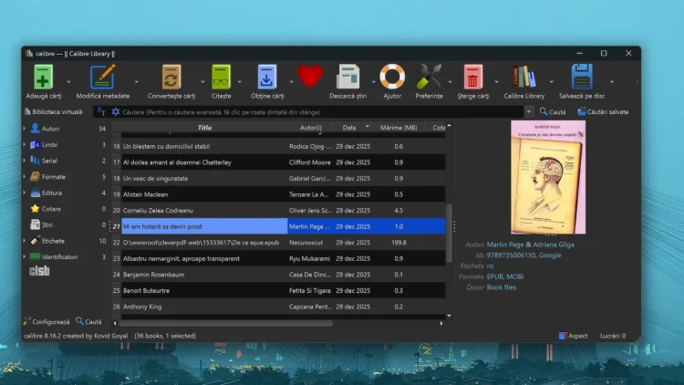 Calibre - interfața grafică