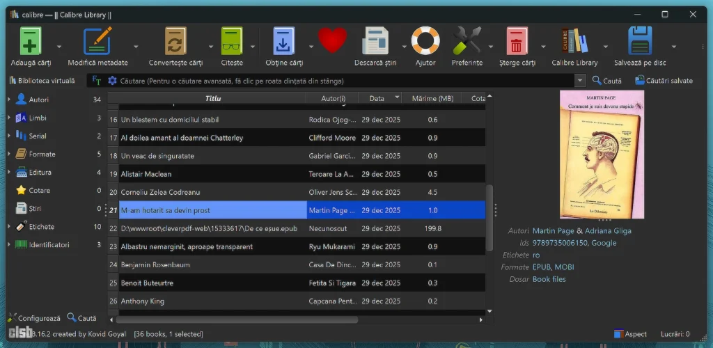 Calibre: rezultat final