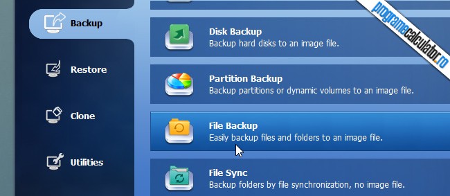 backup fisiere personale cu AOMEI Backupper