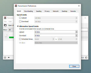 Transmission Preferences - Downloading