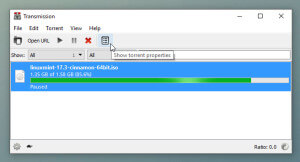 Transmission - Show torrent properties